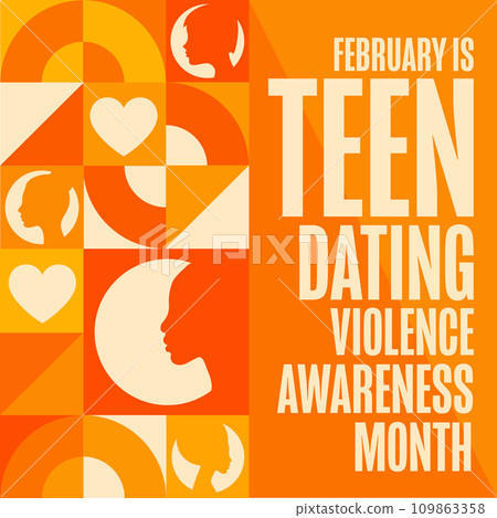 February is Teen Dating Violence Awareness Month. Holiday concept. Template for background, banner 109863358