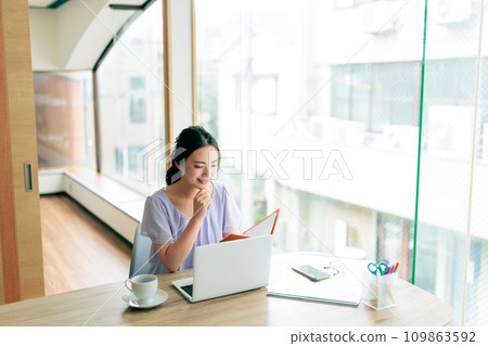 Woman doing telework Woman doing telework 109863592