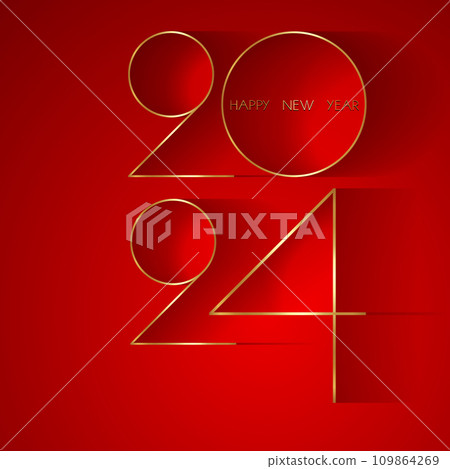 Golden Color Happy New Year 2024 Wishes Backgrounds