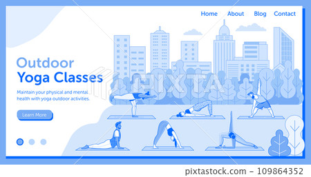 People Practicing Yoga in Open Air City Park 109864352