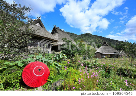 Kyoto Miyama Town “Kayabuki no Sato” Old houses with thatched roofs 109864545