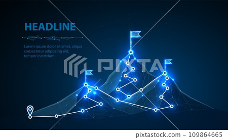 Digital mountain route. Digital technology transformation, overcoming difficulty Digital mountain route. Digital technology transformation, overcoming difficulty 109864665