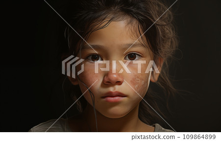 一個女孩凝視著，彷彿在祈求什麼/人工智慧世代 109864899