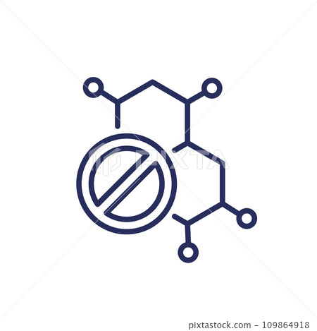 no hormones line icon on white 109864918