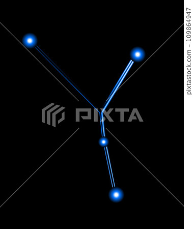 Vector isolated illustration of Cancer constellation with neon effect. Vector isolated illustration of Cancer constellation with neon effect. 109864947