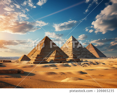 The great pyramids of Giza. 109865235