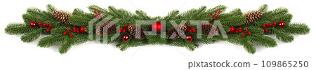christmas border isolated on white 109865250