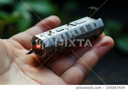 ultra small holographic photo camera of the future used in human finger ultra small holographic photo camera of the future used in human finger 109865484