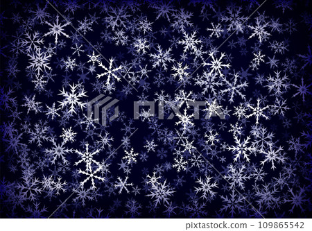 Christmas background or card with handdrawn snowflakes falling for invitation or xmas holiday greetings 109865542