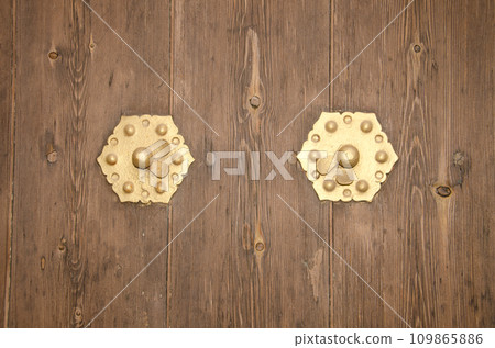 Detail of a wooden door. 109865886