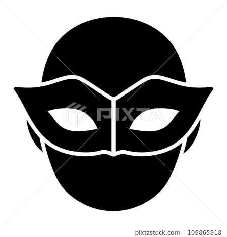 Silhouette of the face of a person wearing a mask Silhouette of the face of a person wearing a mask 109865918