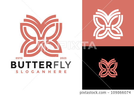 Elegant Letter H Butterfly Logo design vector symbol icon illustration Elegant Letter H Butterfly Logo design vector symbol icon illustration 109866074