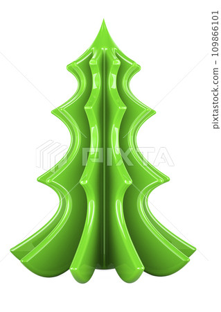 Abstract Plastic Green Christmas Tree, 3D rendering Abstract Plastic Green Christmas Tree, 3D rendering 109866101