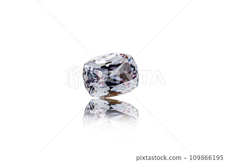 macro mineral faceted stone Morganite on a white background 109866195