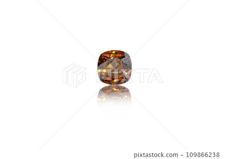 macro mineral stone cut Zircon on a white background 109866238