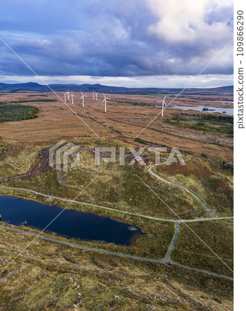Aerial view of Bonny Glen by Portnoo in County Donegal - Ireland 109866290