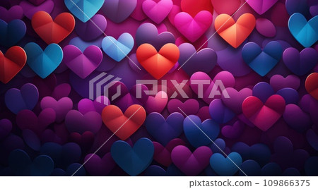 a heart is on a bright background with many colorful hearts showing up 109866375