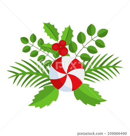 Christmas wreath design element. Winter holiday decoration. 109866490