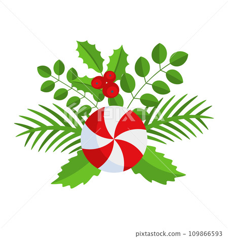 Christmas wreath design element. Winter holiday decoration. 109866593
