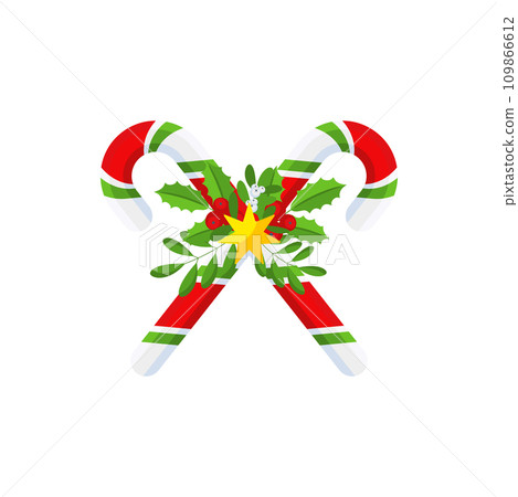 Christmas Candy Cane. Design element for door wreath 109866612