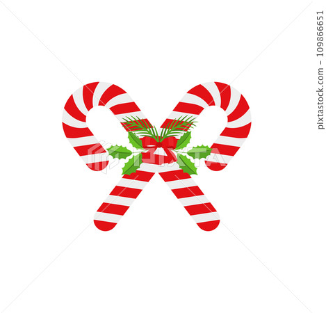 Christmas Candy Cane. Design element for door wreath 109866651