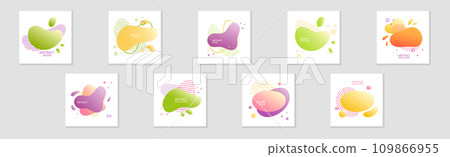 Abstract Card Design with Fluid Form and Shape Vector Template Set Abstract Card Design with Fluid Form and Shape Vector Template Set 109866955