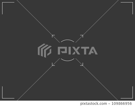 Camera frame viewfinder screen of photo, video recorder digital display with camera frames. Vector target illustration on black background. Camera frame viewfinder screen of photo, video recorder digital display with camera frames. Vector target illustration on black background. 109866956