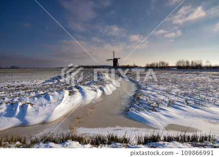 The Broekmolen in a winter landscape 109866991