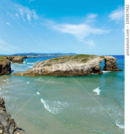 Cantabric coast summer landscape. Cantabric coast summer landscape. 109867482