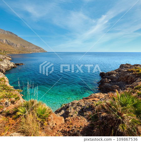Sea bay in Zingaro Park, Sicily, Italy 109867536