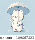 北極熊指著雨傘 109867823