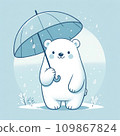 北極熊指著雨傘 109867824
