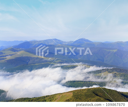 summer cloudy mountain landscape summer cloudy mountain landscape 109867870
