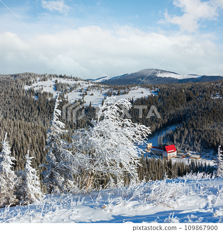 Morning winter mountain landscape 109867900
