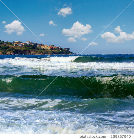 Sea view from beach. Sea view from beach. 109867940