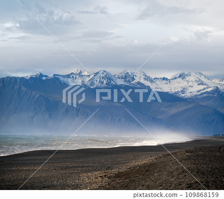 View during auto trip in Iceland. Spectacular Icelandic landscape with  scenic nature 109868159