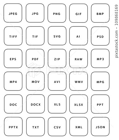 File extension Icon set (line drawing) 109868169
