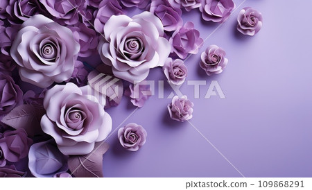 purple roses and hearts on a violet background purple roses and hearts on a violet background 109868291
