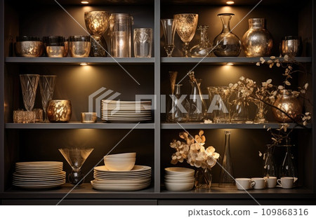shelves with lights shelves with lights 109868316