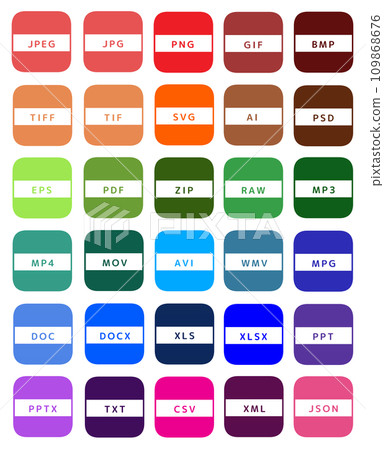 File extension icon set 30 types 109868676