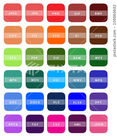 檔案副檔名圖示集30種（彩色） 109868682