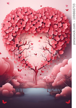 cute valentine's day poster template 109868733
