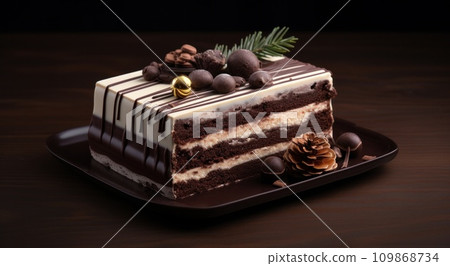 christmas cake, white or milk chocolate 109868734
