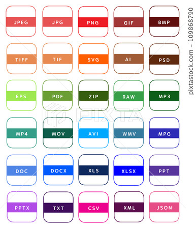 File extension icon set 30 types 109868790