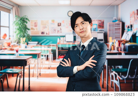 Male teacher worried at school Male teacher worried at school 109868823