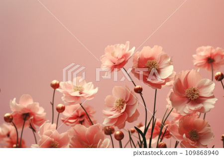 pink flower bouquet on a pink background pink flower bouquet on a pink background 109868940
