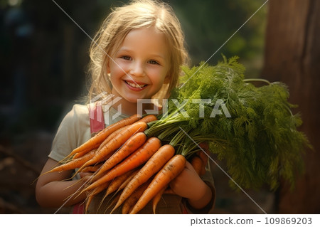 Happy childhood in the village 109869203