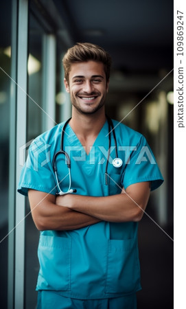 Young smiling doctor or nurse 109869247
