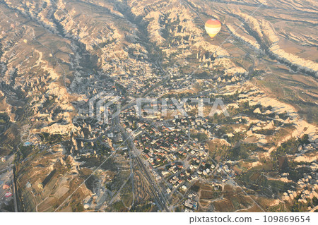 Aerial view of the village in Goreme, Cappadocia, Turkey 109869654