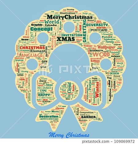 Word Cloud of the Merry Christmas as background 109869972